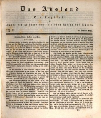 Das Ausland Freitag 31. Januar 1834