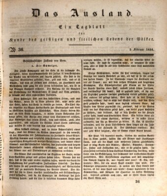 Das Ausland Mittwoch 5. Februar 1834