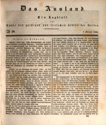 Das Ausland Freitag 7. Februar 1834