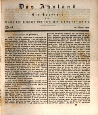 Das Ausland Montag 10. Februar 1834