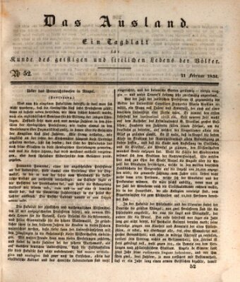 Das Ausland Freitag 21. Februar 1834