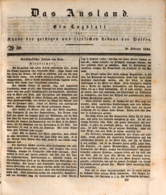 Das Ausland Freitag 28. Februar 1834