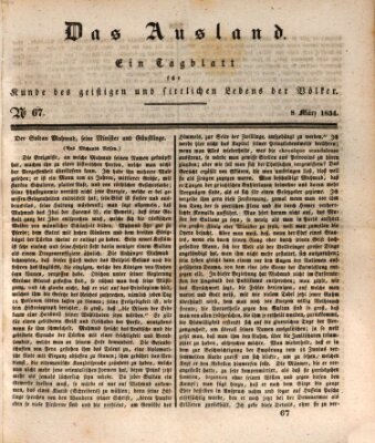 Das Ausland Samstag 8. März 1834