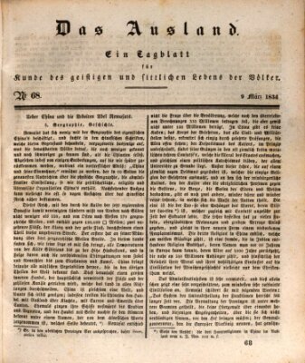 Das Ausland Sonntag 9. März 1834