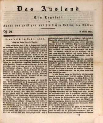 Das Ausland Donnerstag 13. März 1834