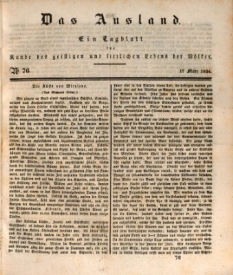 Das Ausland Montag 17. März 1834