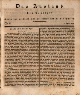 Das Ausland Donnerstag 3. April 1834