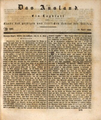 Das Ausland Freitag 11. April 1834