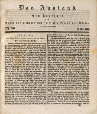 Das Ausland Dienstag 20. Mai 1834