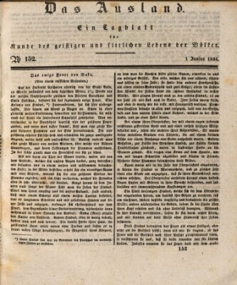 Das Ausland Sonntag 1. Juni 1834