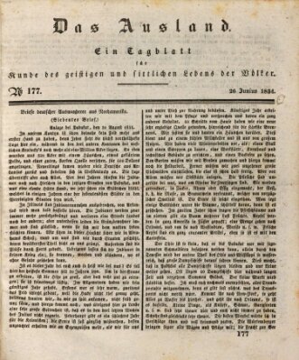 Das Ausland Donnerstag 26. Juni 1834