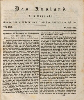 Das Ausland Sonntag 29. Juni 1834