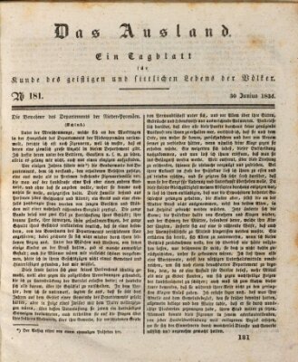 Das Ausland Montag 30. Juni 1834