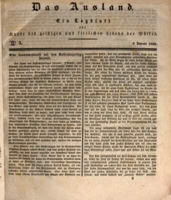 Das Ausland Samstag 3. Januar 1835