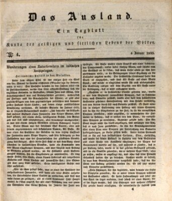 Das Ausland Sonntag 4. Januar 1835