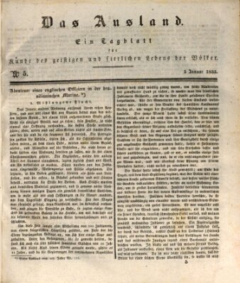 Das Ausland Montag 5. Januar 1835