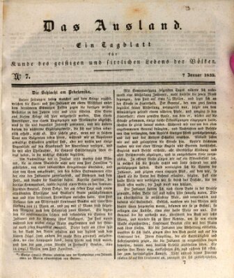 Das Ausland Mittwoch 7. Januar 1835