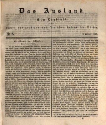 Das Ausland Donnerstag 8. Januar 1835