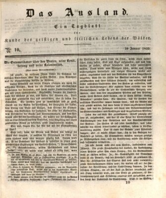 Das Ausland Samstag 10. Januar 1835