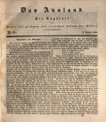 Das Ausland Sonntag 11. Januar 1835