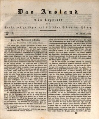 Das Ausland Montag 12. Januar 1835