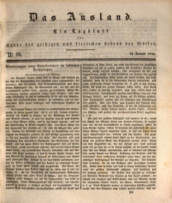 Das Ausland Donnerstag 15. Januar 1835