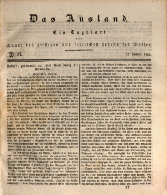 Das Ausland Samstag 17. Januar 1835