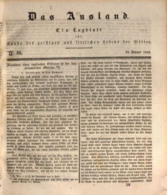 Das Ausland Sonntag 18. Januar 1835