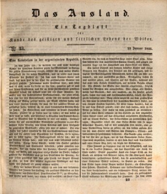 Das Ausland Freitag 23. Januar 1835