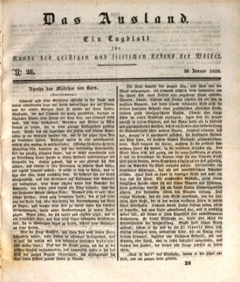 Das Ausland Montag 26. Januar 1835