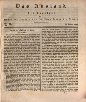 Das Ausland Samstag 31. Januar 1835