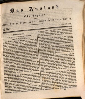 Das Ausland Donnerstag 5. Februar 1835