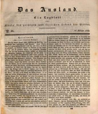 Das Ausland Freitag 13. Februar 1835