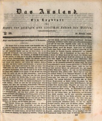 Das Ausland Donnerstag 19. Februar 1835