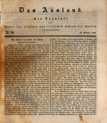 Das Ausland Montag 23. Februar 1835