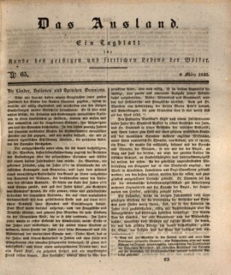 Das Ausland Freitag 6. März 1835