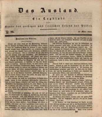 Das Ausland Samstag 21. März 1835