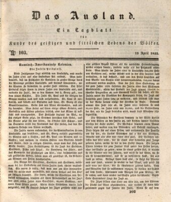 Das Ausland Montag 13. April 1835