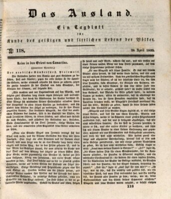 Das Ausland Dienstag 28. April 1835