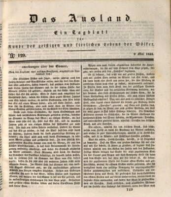 Das Ausland Samstag 9. Mai 1835