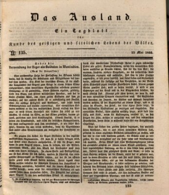 Das Ausland Freitag 15. Mai 1835