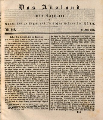 Das Ausland Sonntag 24. Mai 1835