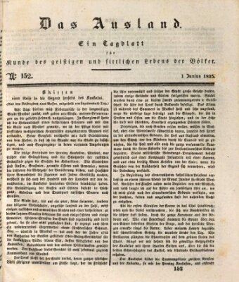 Das Ausland Montag 1. Juni 1835