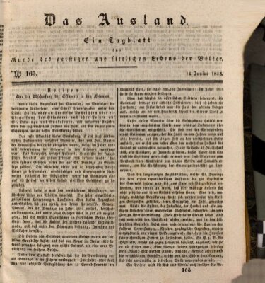 Das Ausland Sonntag 14. Juni 1835