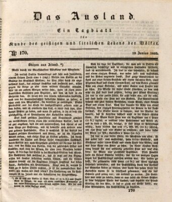 Das Ausland Freitag 19. Juni 1835