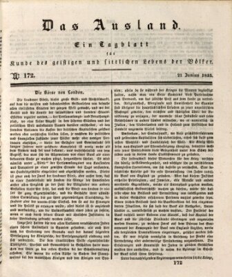 Das Ausland Sonntag 21. Juni 1835