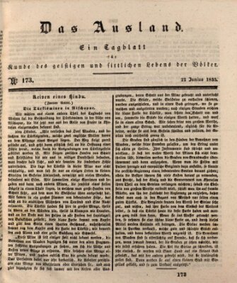 Das Ausland Montag 22. Juni 1835