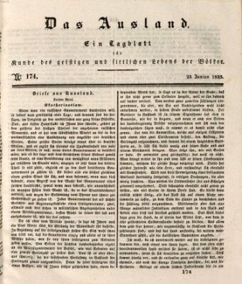 Das Ausland Dienstag 23. Juni 1835