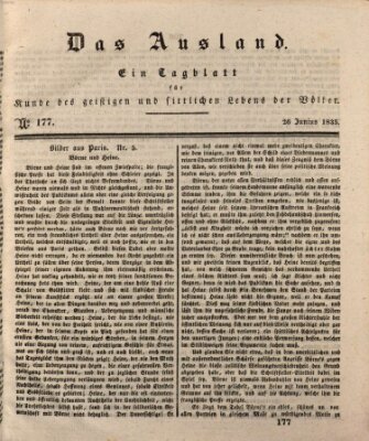 Das Ausland Freitag 26. Juni 1835