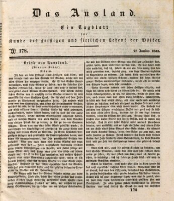 Das Ausland Samstag 27. Juni 1835